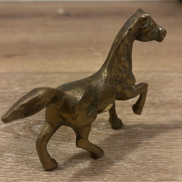 4” Vintage Brass Metal Horse Figurine Figure MCM - Picture 2 of 5